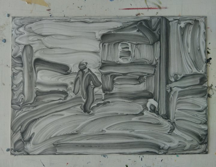 An artwork made from pencil on paper.