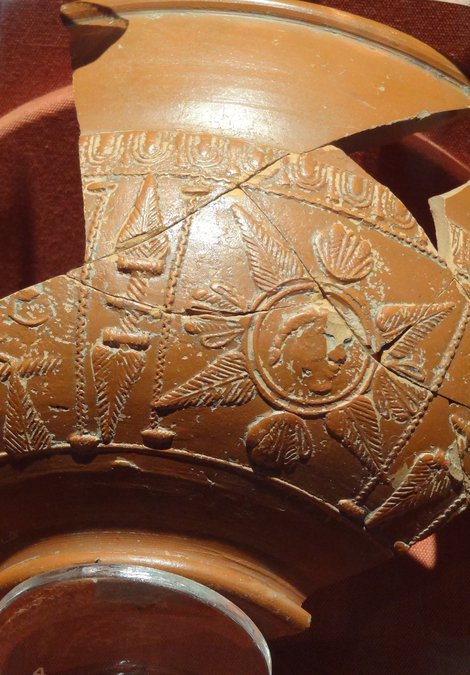 Fragments of Samian ware pot