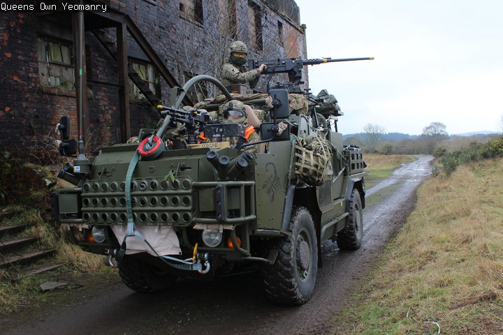 An armed Jackal vehicle with soldiers for Queen's Own Yeomanry 
