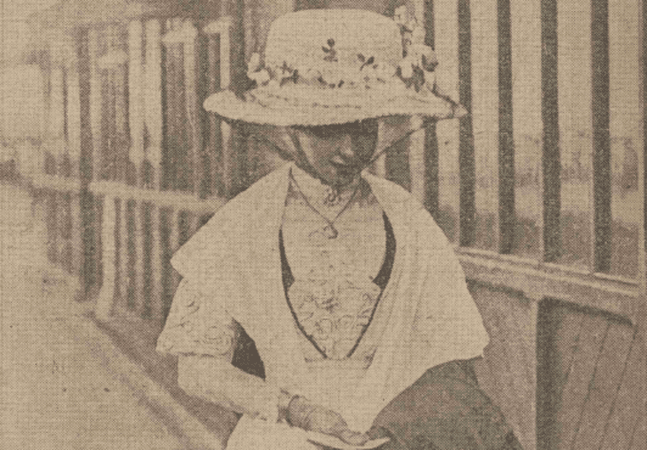 Grainy news paper picture of Jenny Gray 