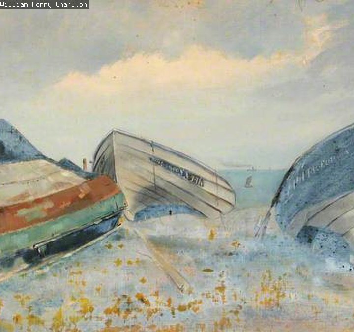 A painting of three boats by William Henry Charlton