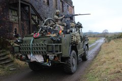 An armed Jackal vehicle with soldiers for Queen's Own Yeomanry 