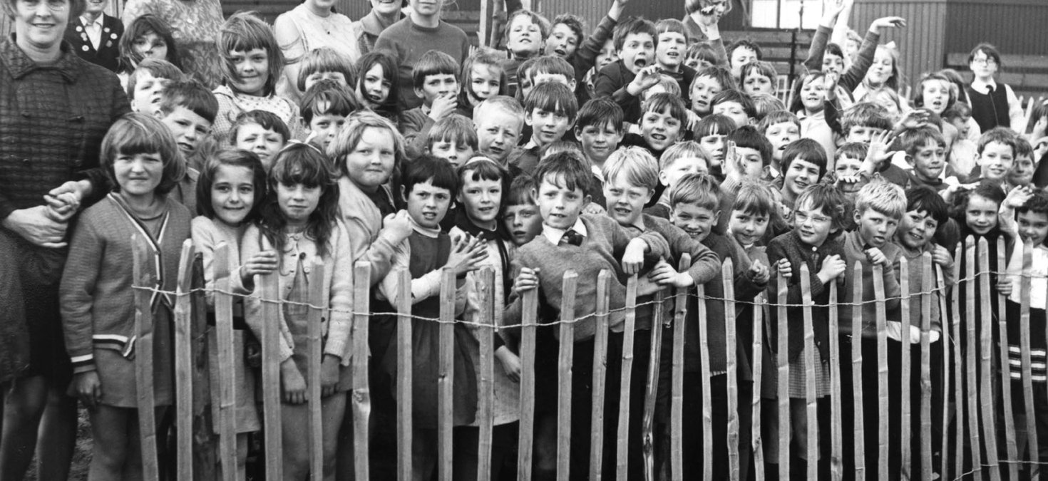 Photograph of large group of children