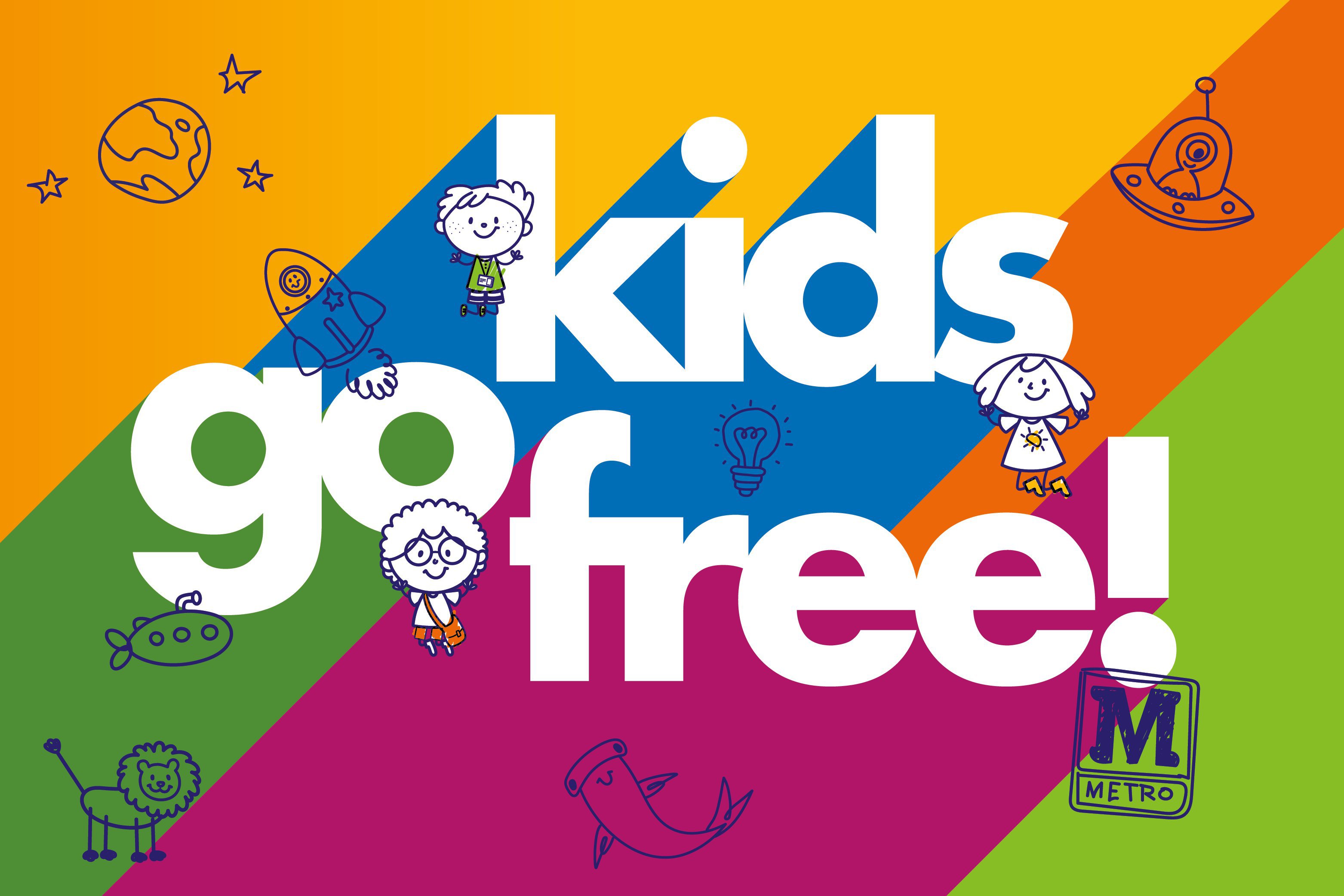 Metro Kids Go Free campaign graphic 