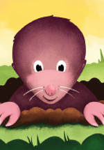 A graphic image of a mole coming out from a hole in the ground and text that reads: Great North Museum: Hancock presents Underground Adventures with Murray the Mole.  