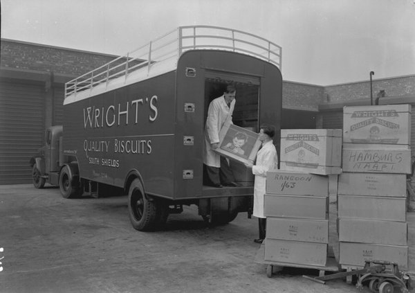 Wright's Biscuits being transported to and from the factory. Wright's Biscuits being transported to and from the factory.