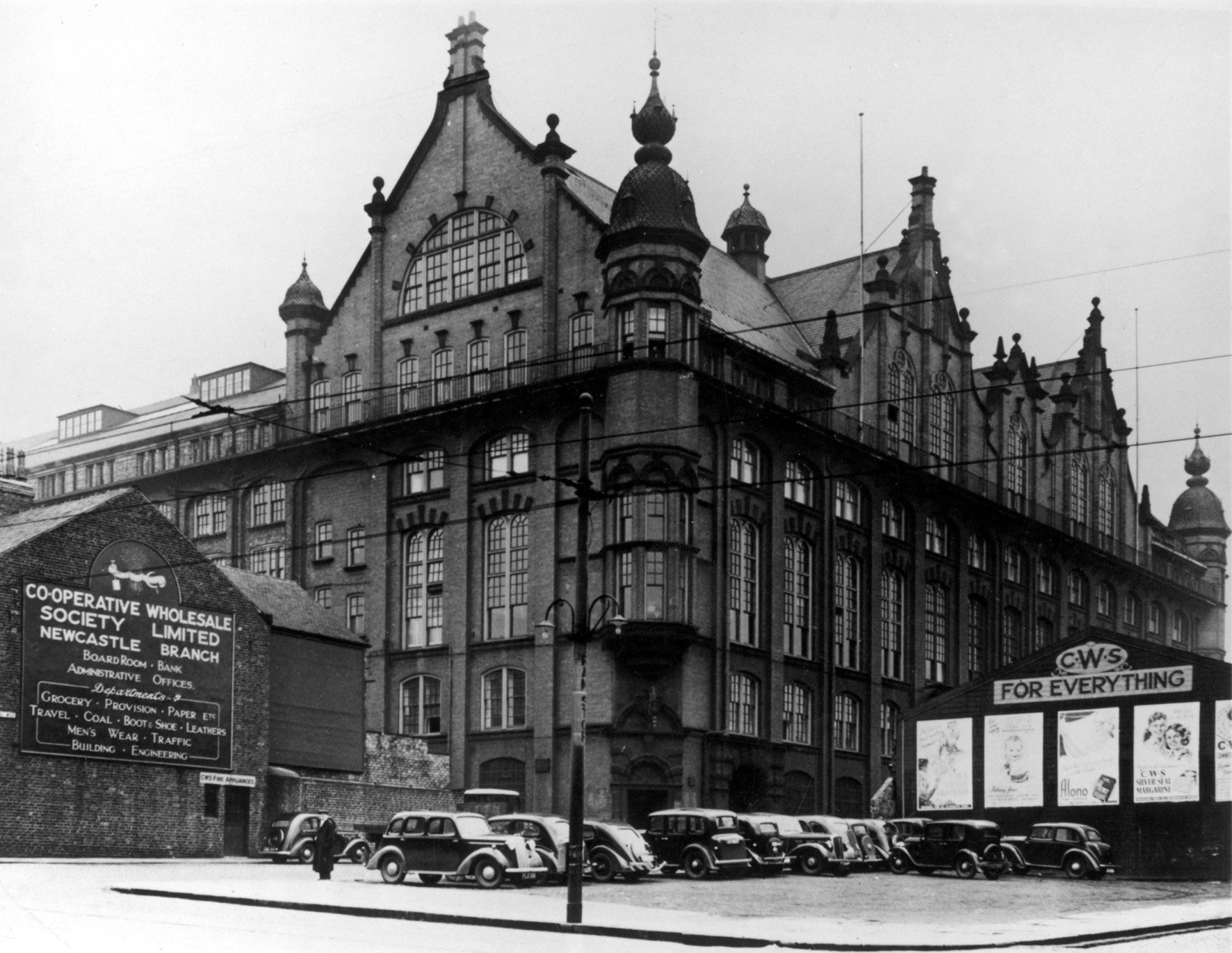 Blandford House in operation as the Newcastle branch of the Co-Operative Wholesale Society. Blandford House in operation as the Newcastle branch of the Co-Operative Wholesale Society.