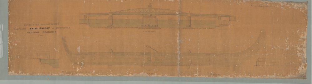 Plan and elevation of the proposed Swing Bridge at Newcastle, January 1867
