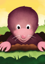 A graphic image of a mole coming out from a hole in the ground and text that reads: Great North Museum: Hancock presents Underground Adventures with Murray the Mole.  