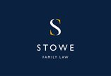 Dark blue logo with text reading Stowe Family Law