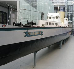 Steam boat Turbinia in the Museum atrium