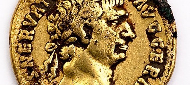 Golf coin with profile of Roman Emporer Trajan