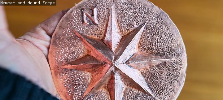 Emboss design on metal. 
