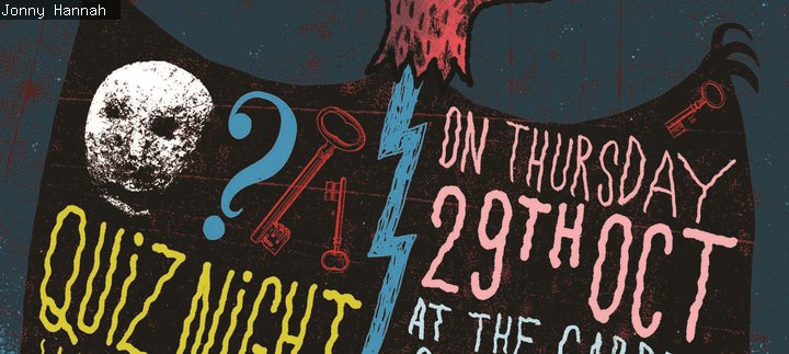 A poster for quiz night by artist Jonny Hannah 