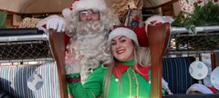 Elf Express 2025: Santa and Elf inside Train Carriage