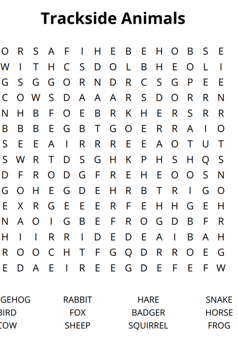Train Word Search