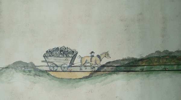 Wagon, horse and driver as shown on the map