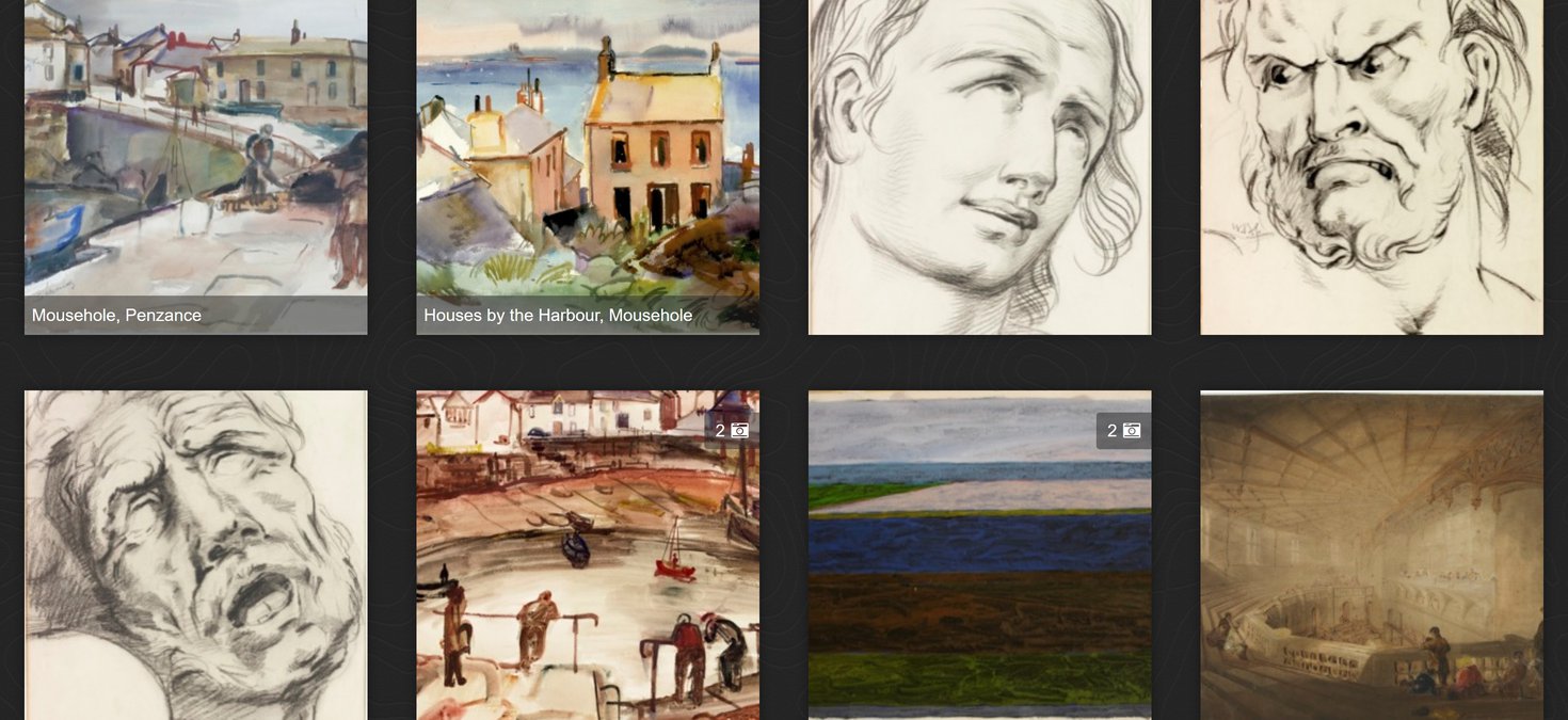 Various different paintings and sketches from the Tyne & Wear collections