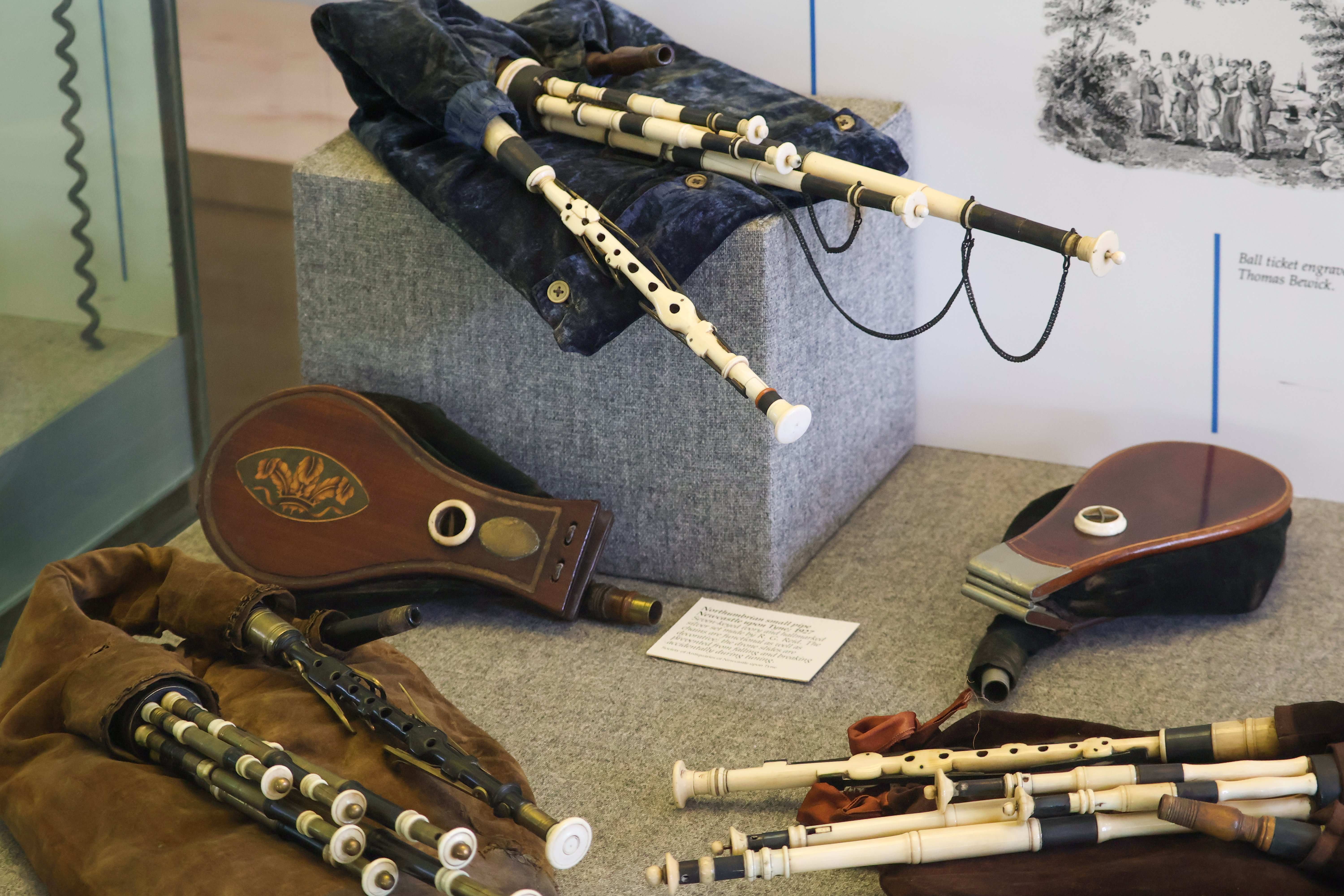 A display of small Northumberland pipes