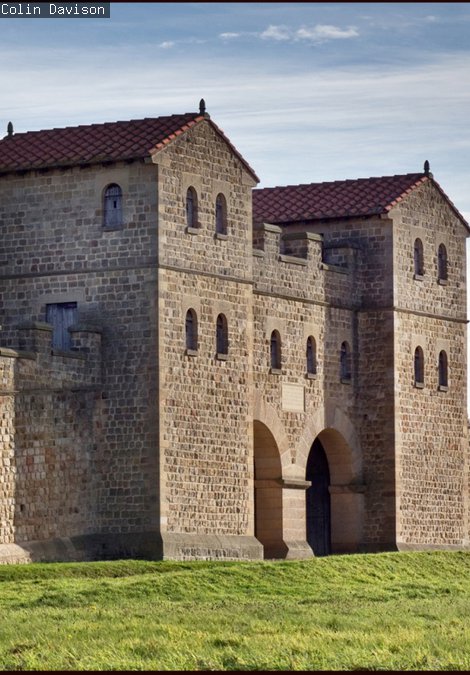 Side view of the West Gate at Arbeia