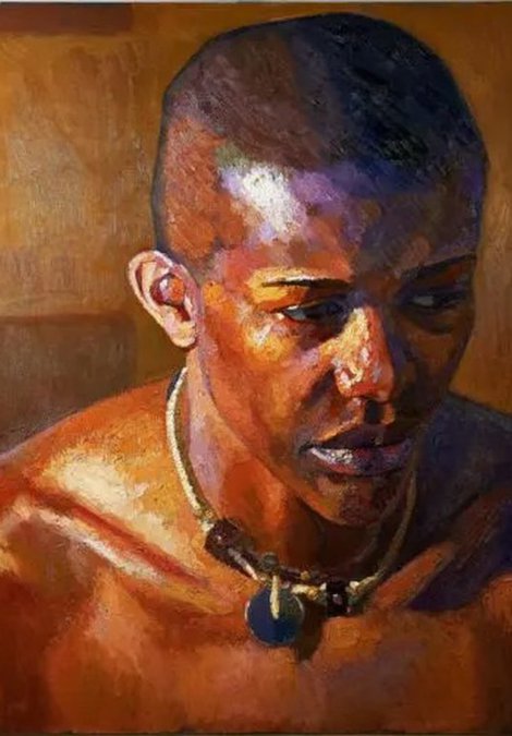 Head of Desiree (2000–2001), oil on canvas, Nahem Shoa (b. 1968).