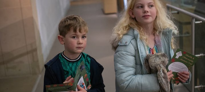Two kids doing a museum trail