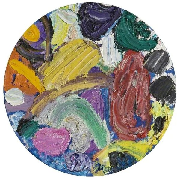 Gillian Ayres, Merlin (1983). Oil on canvas, 30.5 x 30.5 cm.