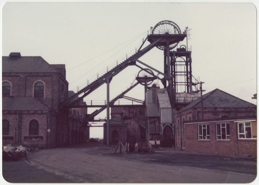 An exterior of Woodhorn Colliery from 1981