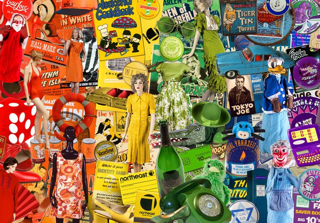 a collage of collection in rainbow colours