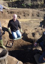 WallQuest volunteers in excavation pit at Arbeia