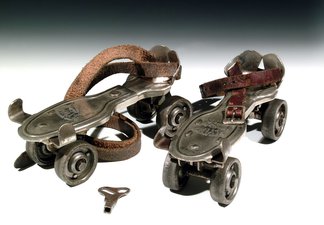 A pair of roller skates from the 1920s