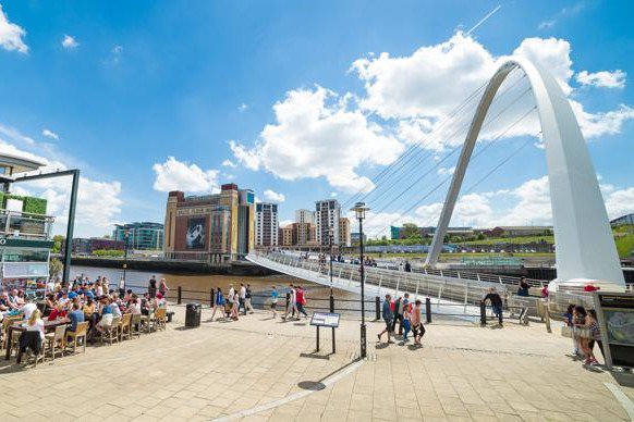 View of NewcastleGateshead quayside.