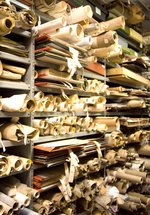 shelves full of large scrolls 