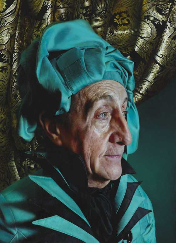 An oil painting of a man in profile. He is dressed in turquoise with a matching head wrap An oil painting of a man in profile. He is dressed in turquoise with a matching head wrap