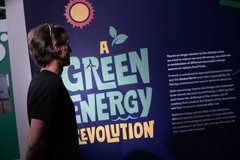 Man at entrance to Steam to Green