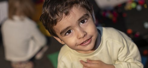 little boy in gallery