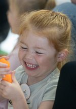 little girl laughs 