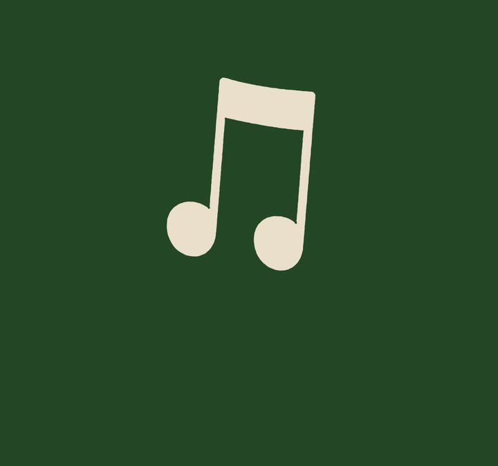 A graphic image of a music note 