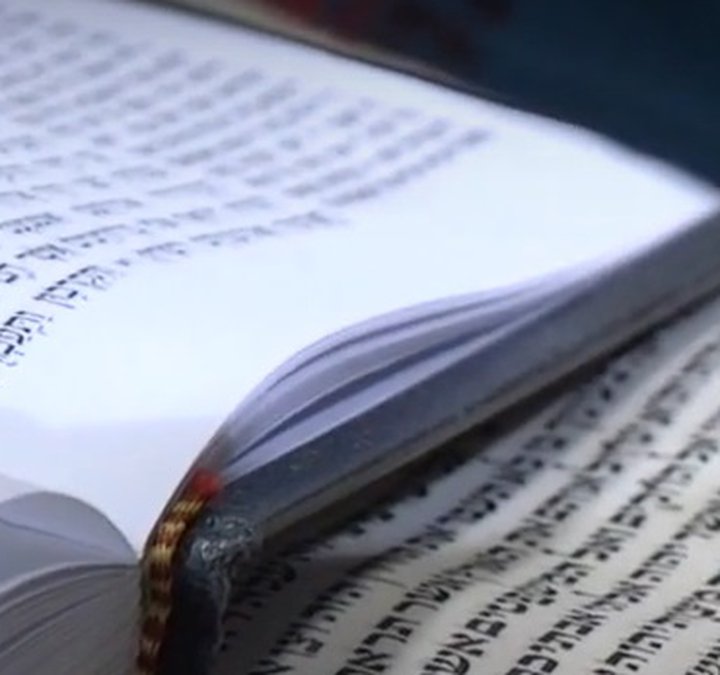 Lahav Project - screen shot from film showing Siyyum L'Sefer Torah - the rededication of the Czech Torah Scroll at Newcastle Reform Synagogue
