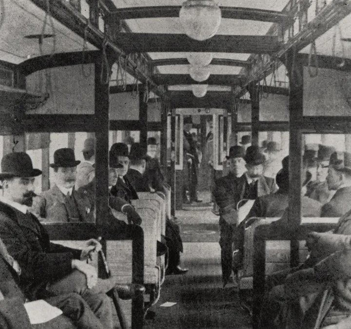 The inaugural North Eastern Railway electric train service from New Bridge to Benton, 1904 (Newcastle Libraries)