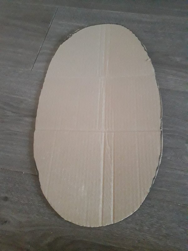 Oval shape cut out from cardboard