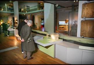 Visitors viewing the Hadrian's Wall gallery