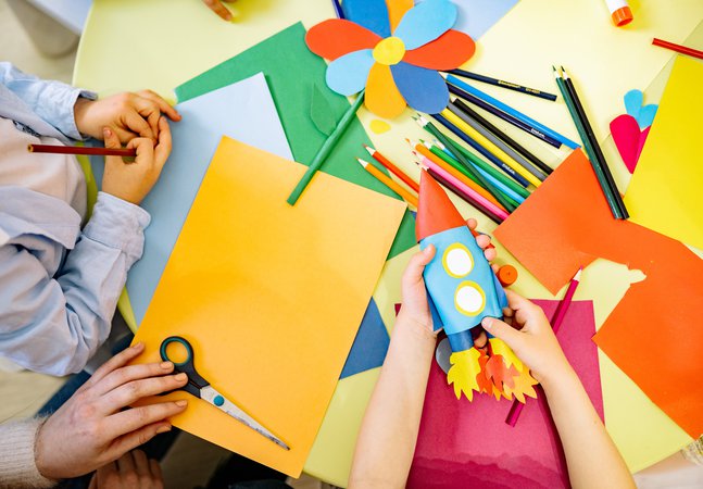 Children Doing Arts and Crafts At School