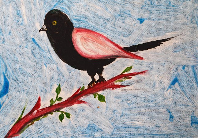 A painting of a bird