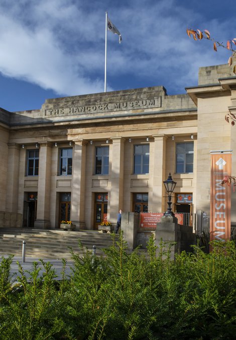 Exterior of the Great North Museum on an autumn day