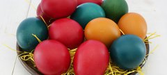 bowl of painted eggs