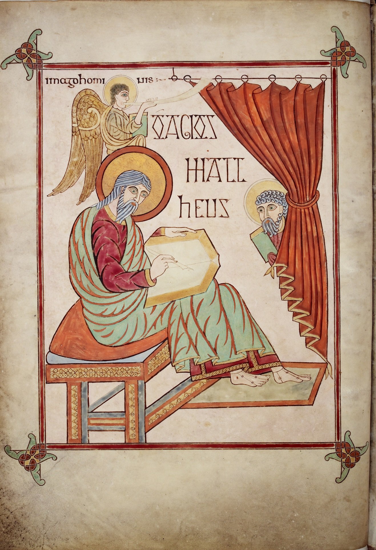 Lindisfarne Gospel Matthew Evangelist portrait