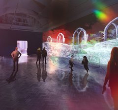 Mock image of digital installation for The Lindisfarne Gospels exhibition, courtesy of Novak