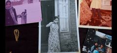 montage of old photos showing South Asian women