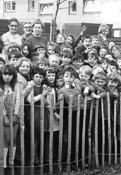 Photograph of large group of children
